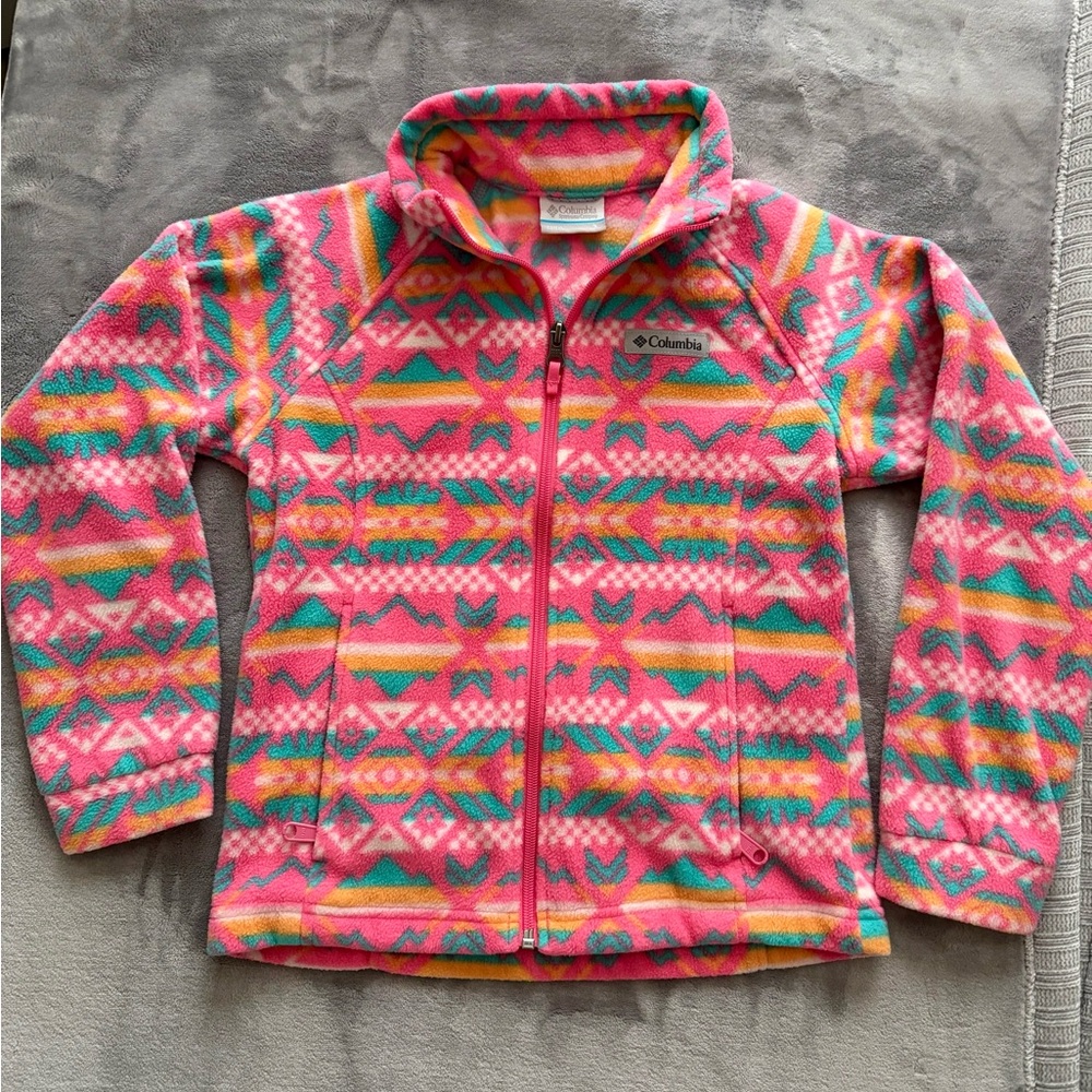 Columbia Multicolor Geometric Fleece Jacket